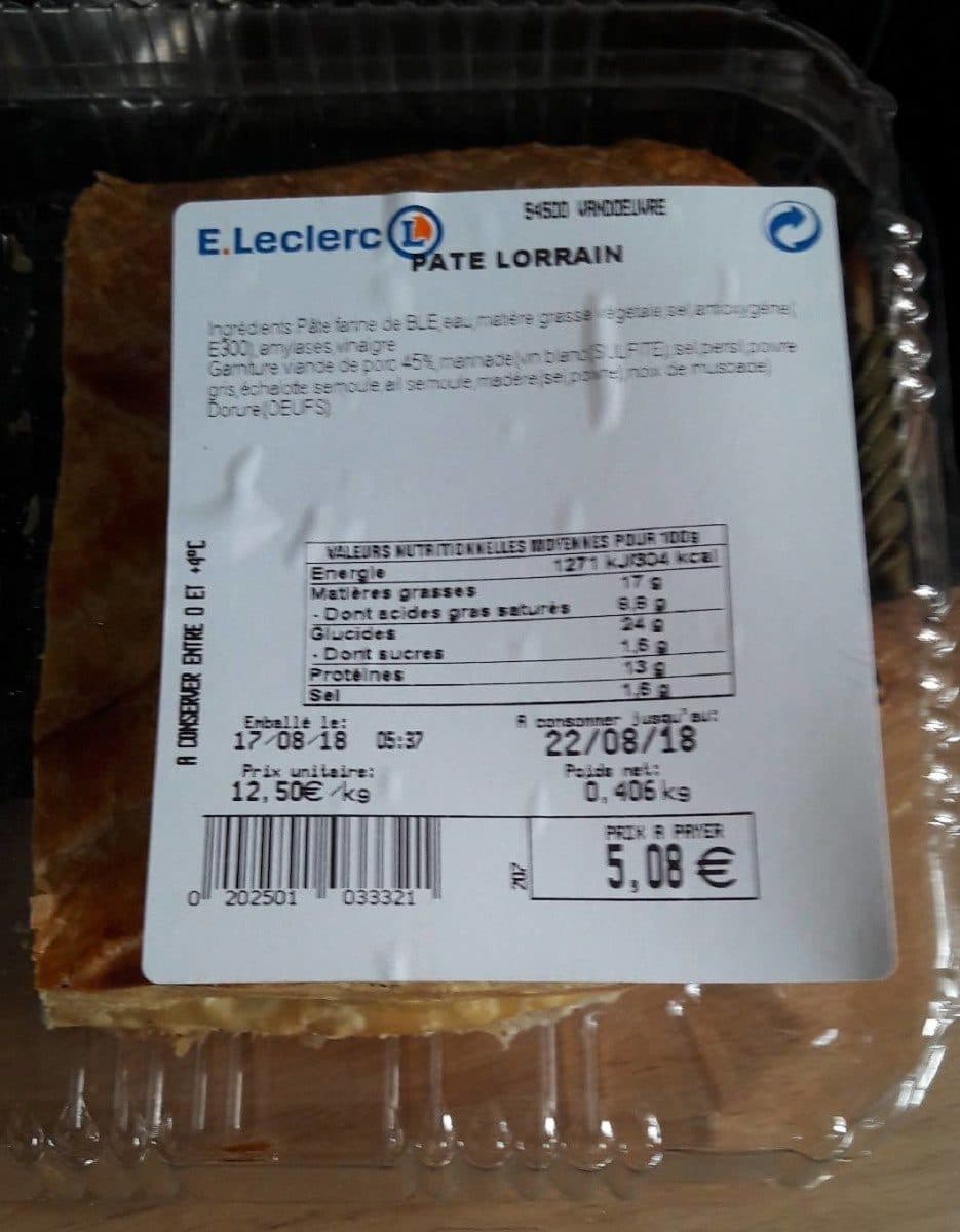 Open Food Facts Pate lorrain packshot