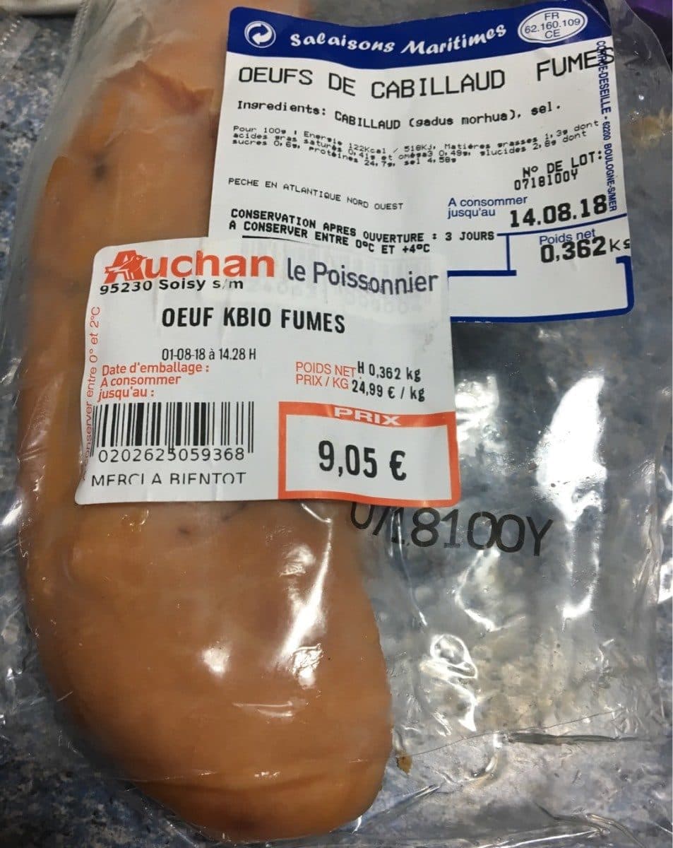 Open Food Facts Oeufs de cabillaud fumés packshot