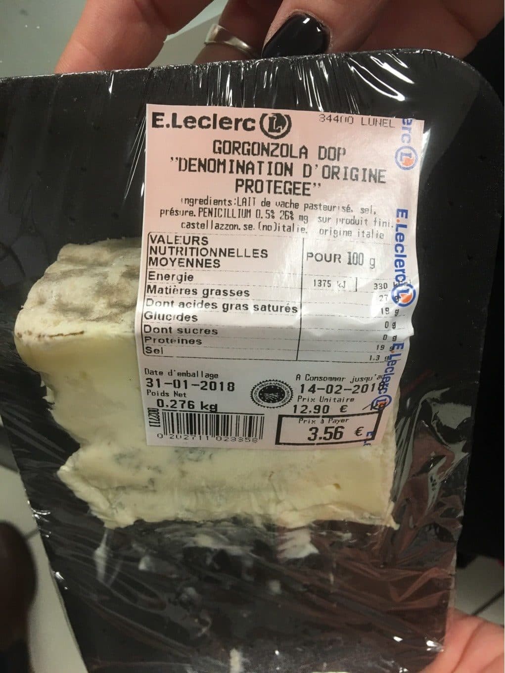 Leclerc Gorgonzola dop packshot