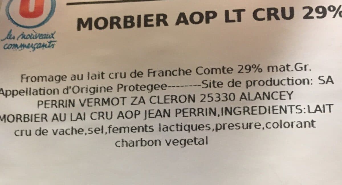 Open Food Facts Morbier AOP lait cru 29% MT packshot