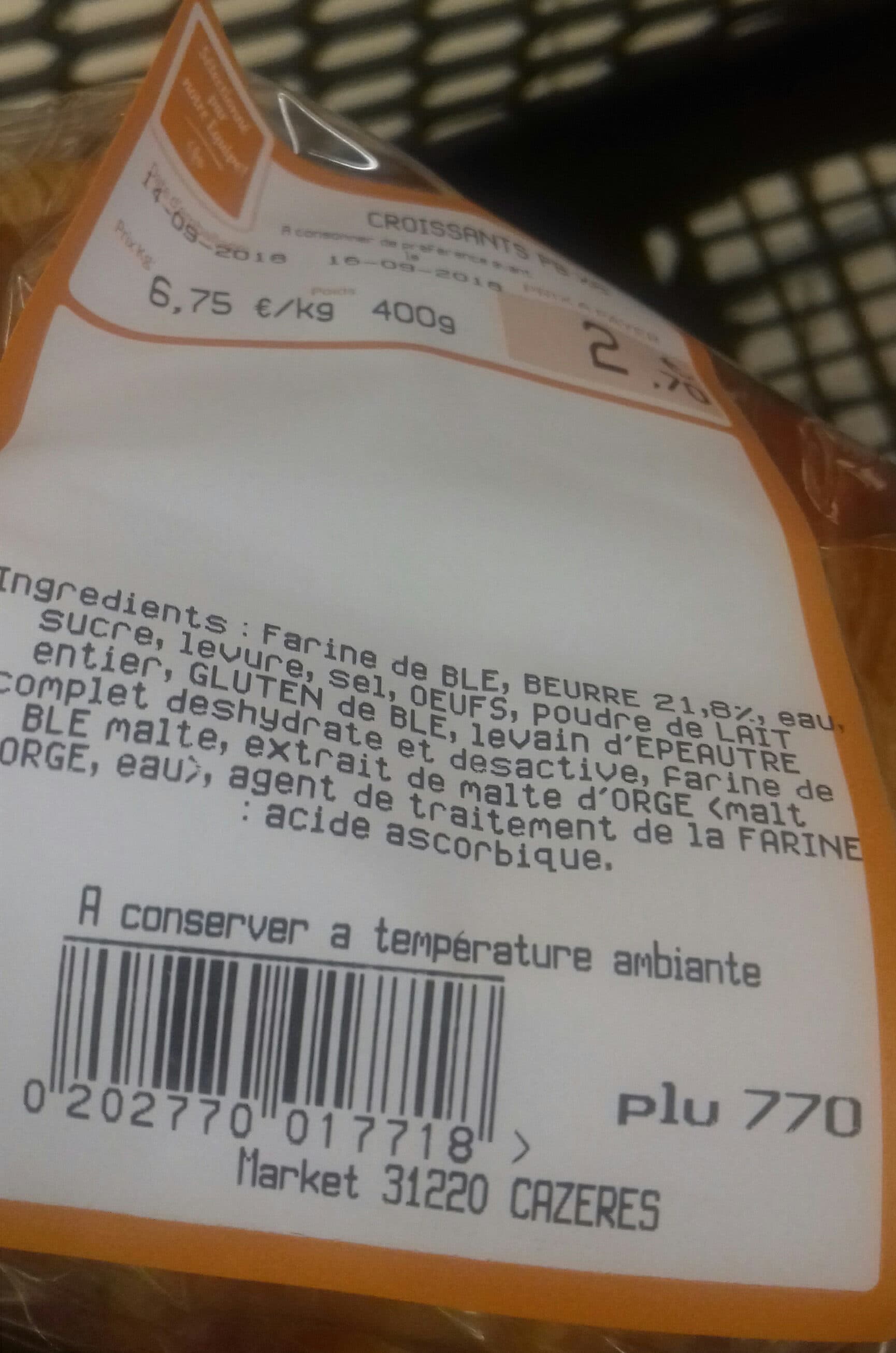 Open Food Facts Croissant market packshot