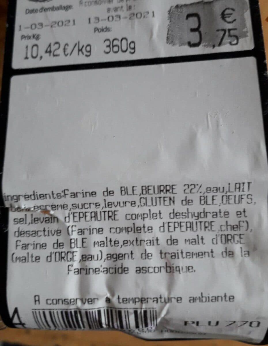 Open Food Facts Croissant pur beurre packshot