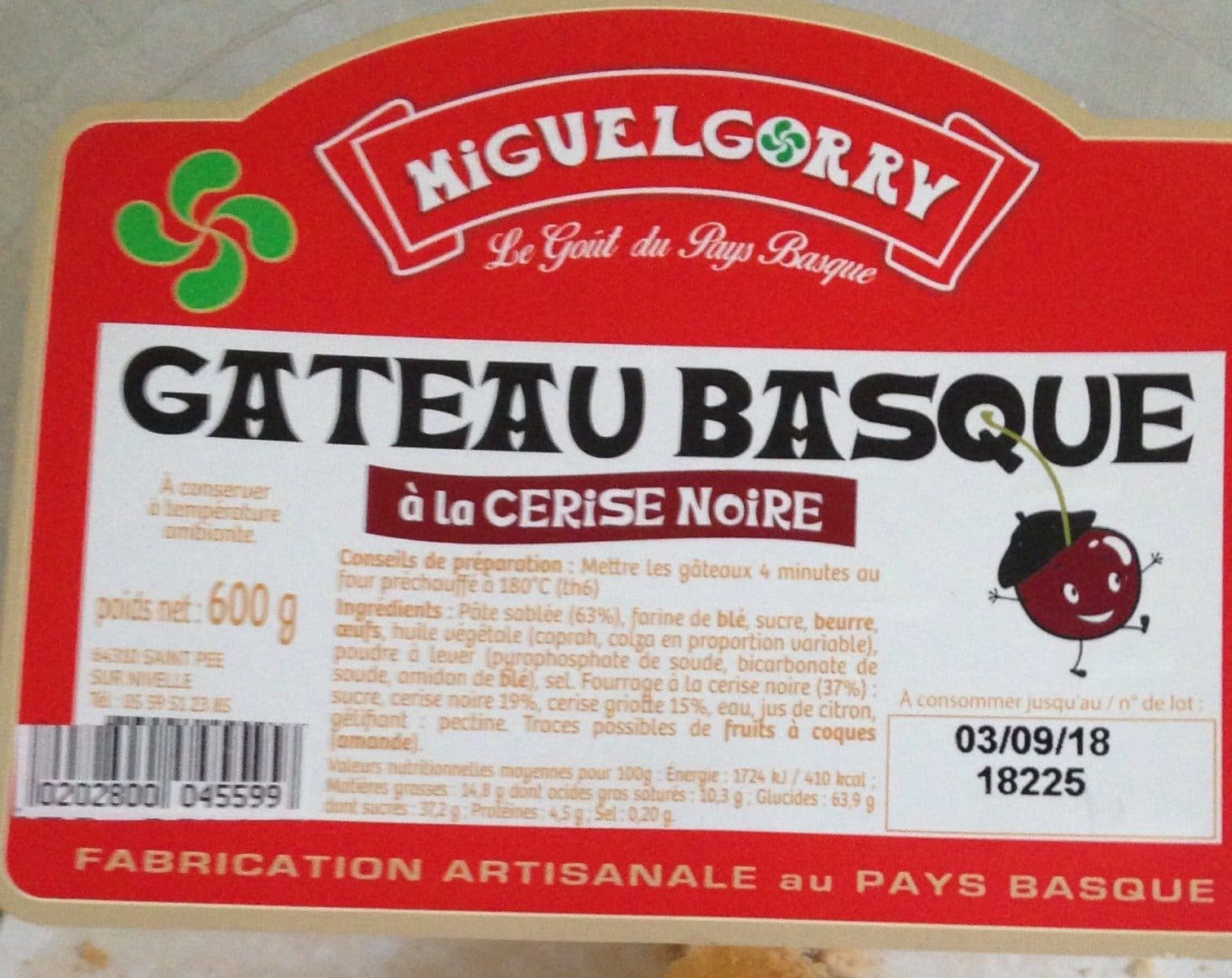 Open Food Facts Gateau Basque a la cerise noire packshot