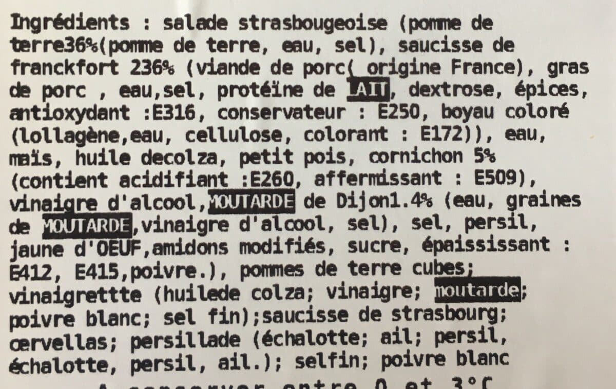 Open Food Facts Salade Strasbourgeoise packshot