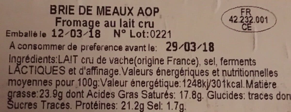 Open Food Facts Brie de meaux packshot