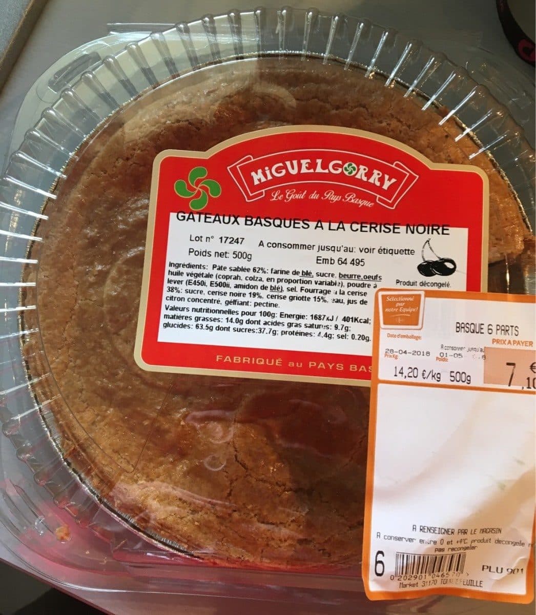 Open Food Facts Gateaux basques à la cerise noire packshot