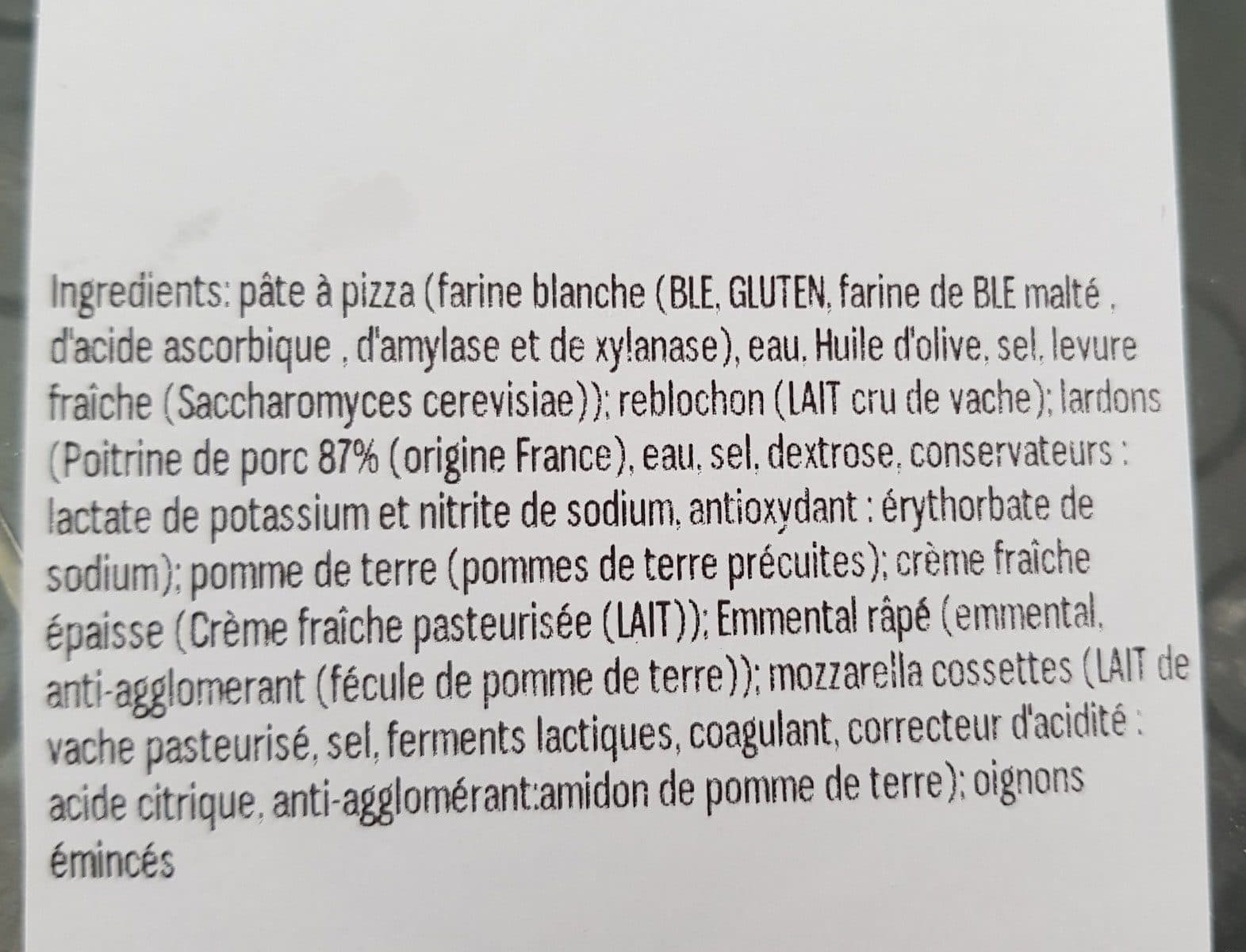 Open Food Facts Pizza Savoyarde prêt à cuire packshot
