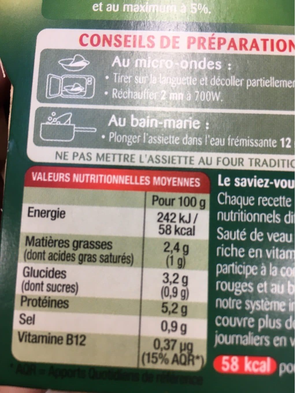William Saurin Sauté de veau et ses petits légumes packshot