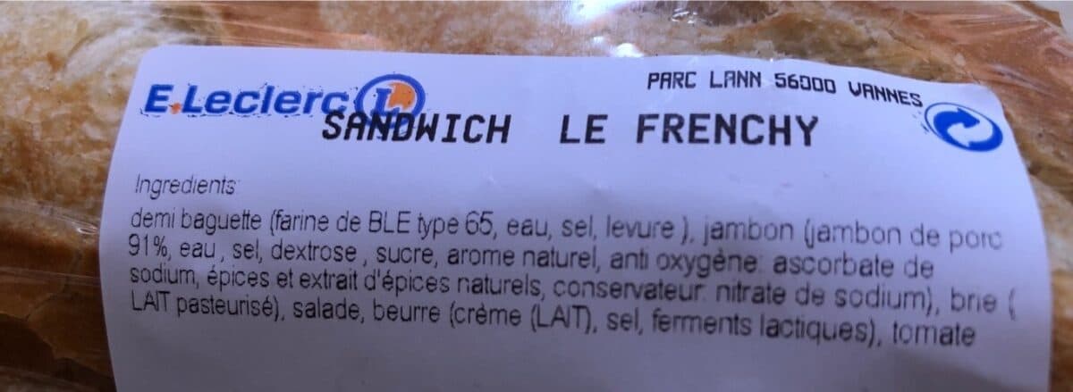 Open Food Facts Sandwich le Frenchy packshot