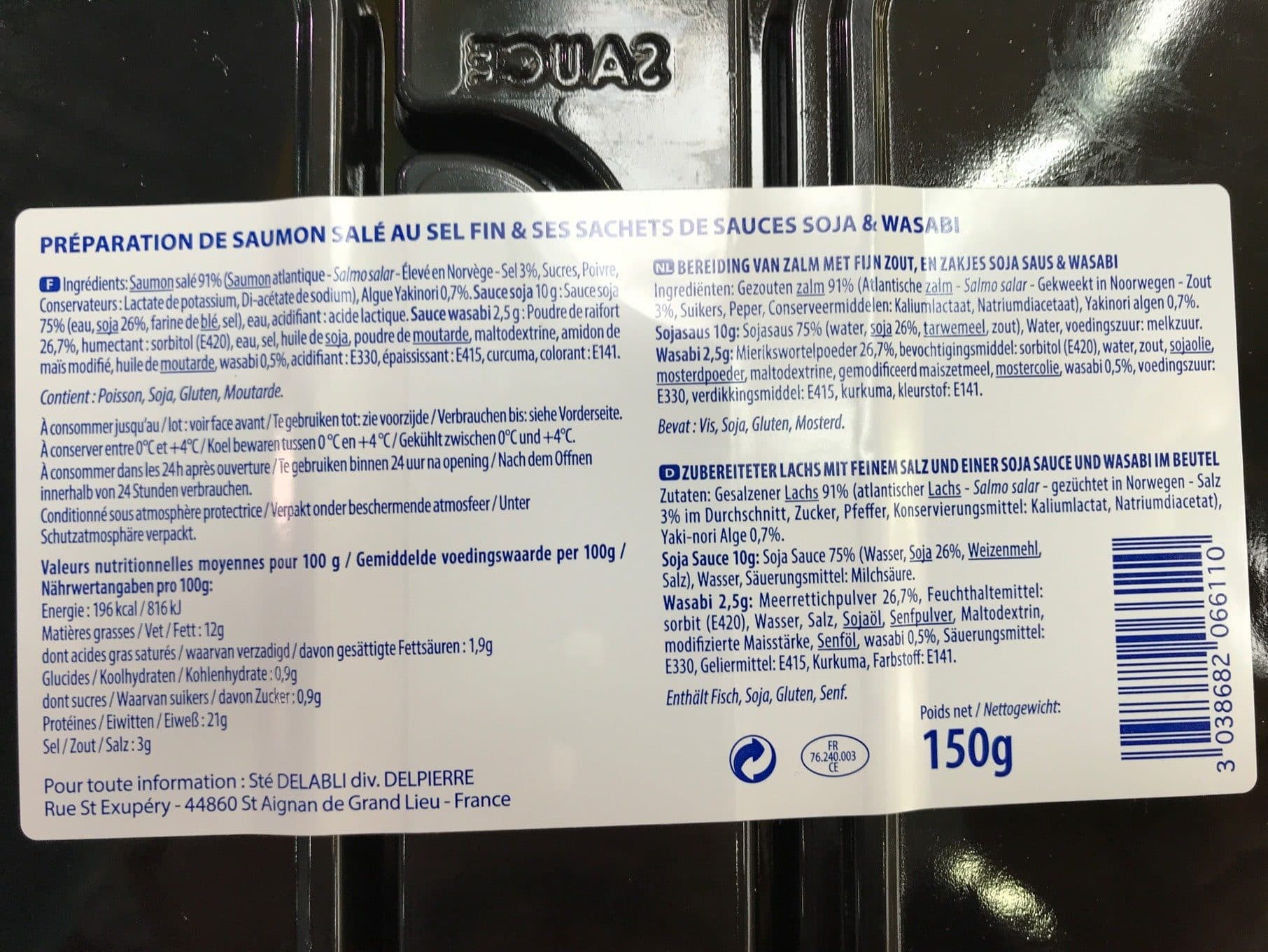 Comptoir Sushi Sashimi de saumon packshot