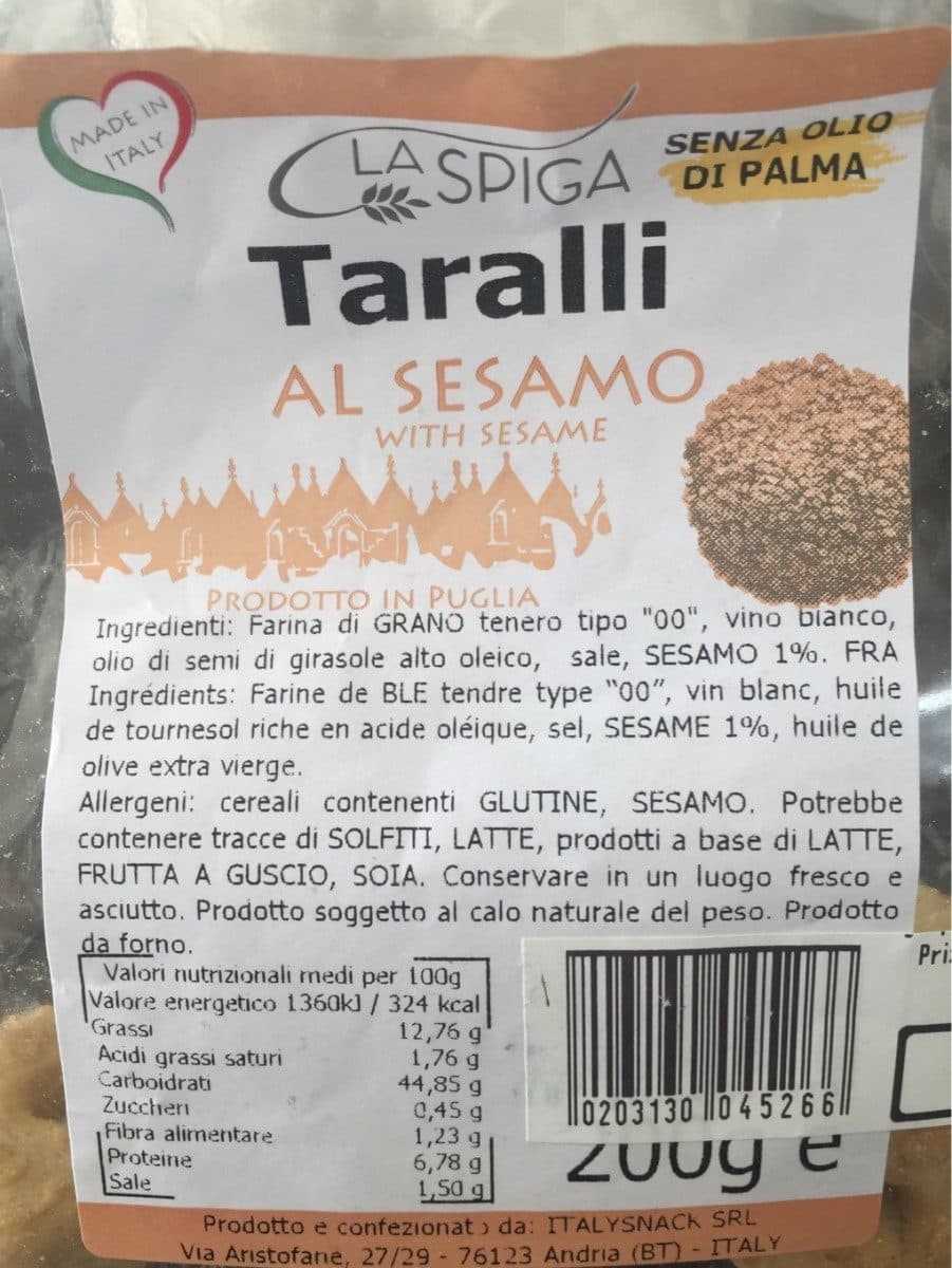 Open Food Facts Taralli packshot