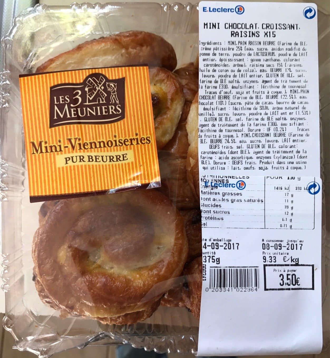 Leclerc Les 3 Meuniers Mini-Viennoiserie packshot