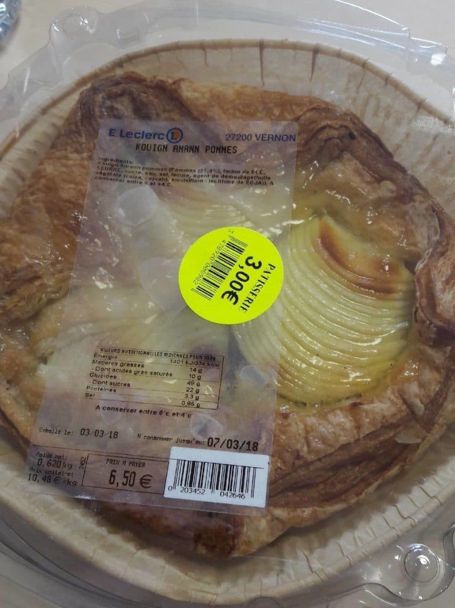 Leclerc Kouign Amann pommes packshot