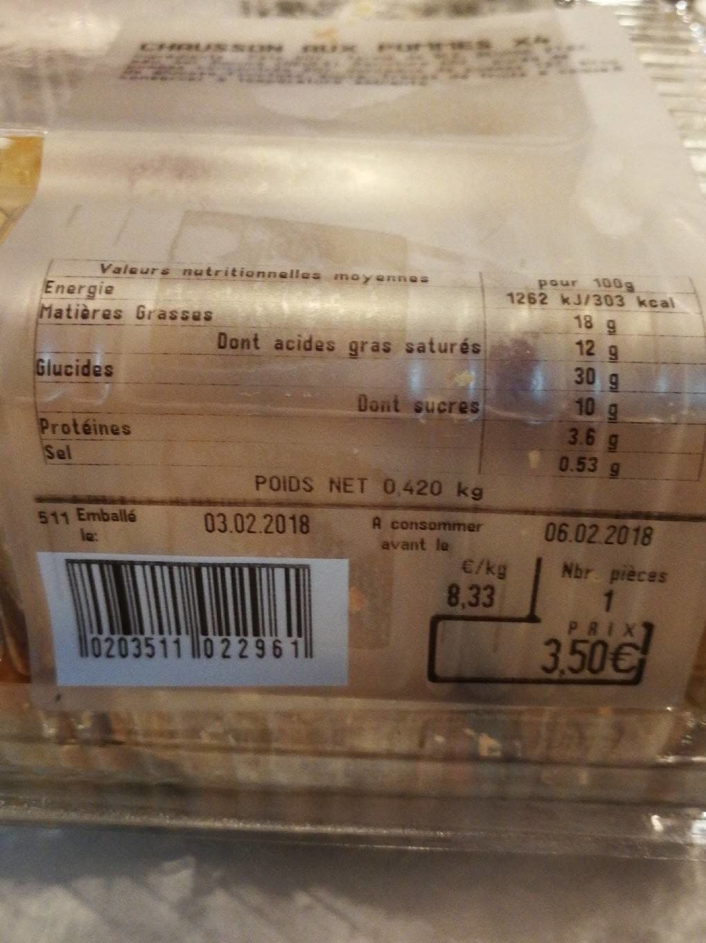 Leclerc Chausson aux pommes packshot
