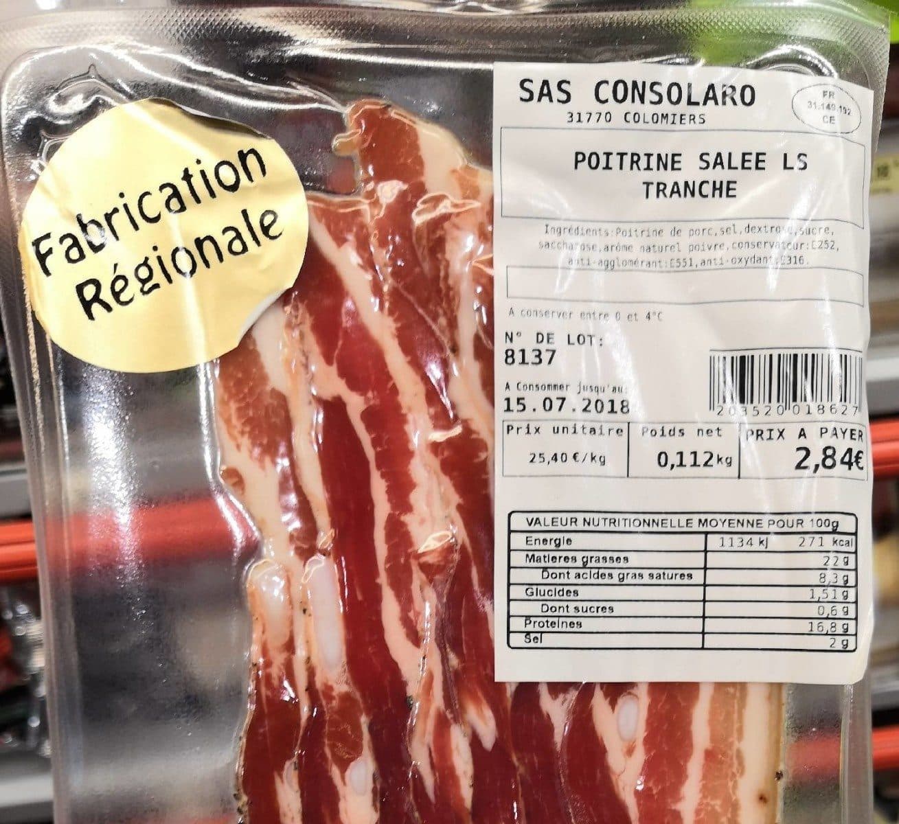 Open Food Facts Poitrine salée packshot