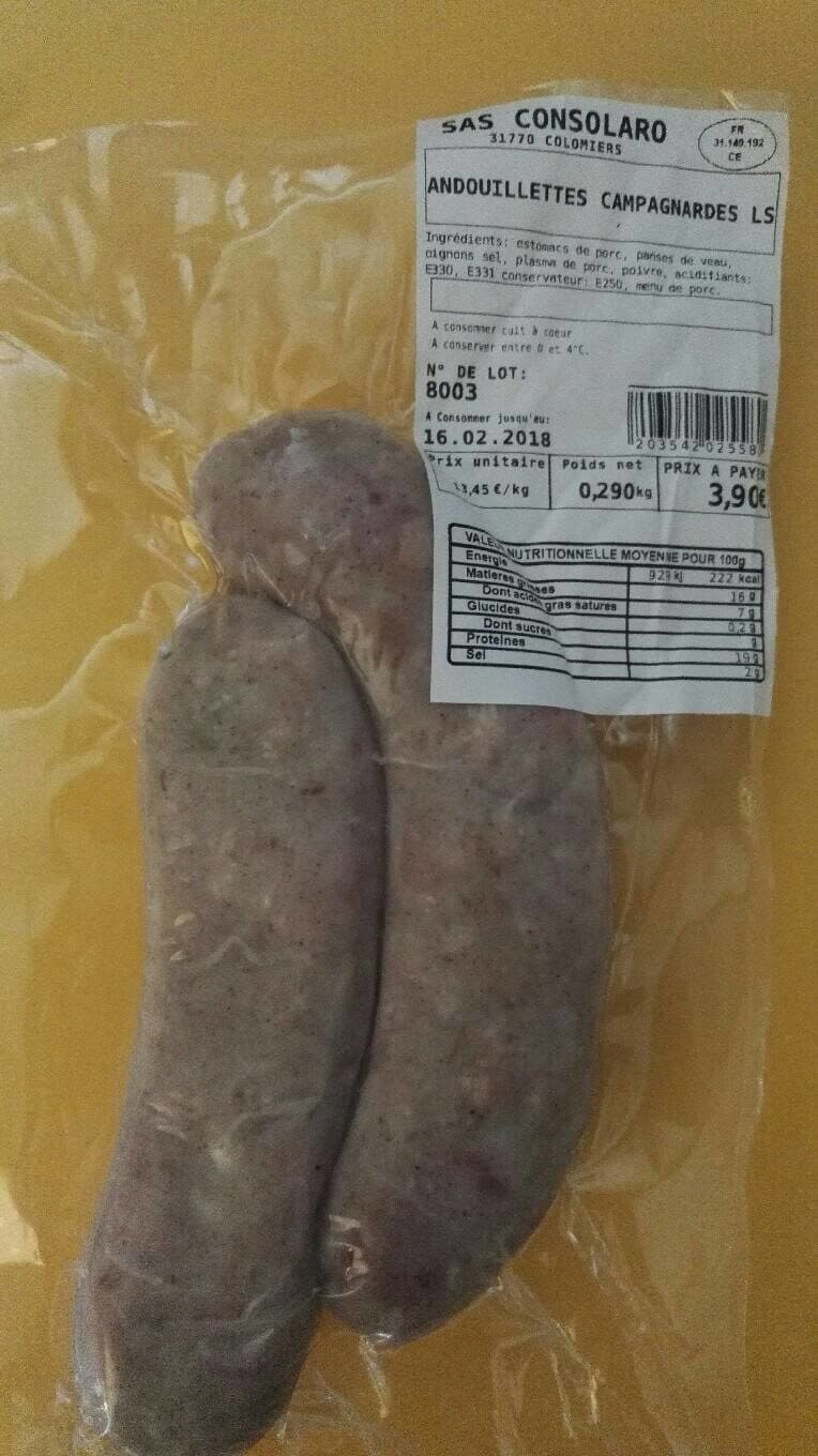 SAS Consolaro Andouillettes campagnardes packshot