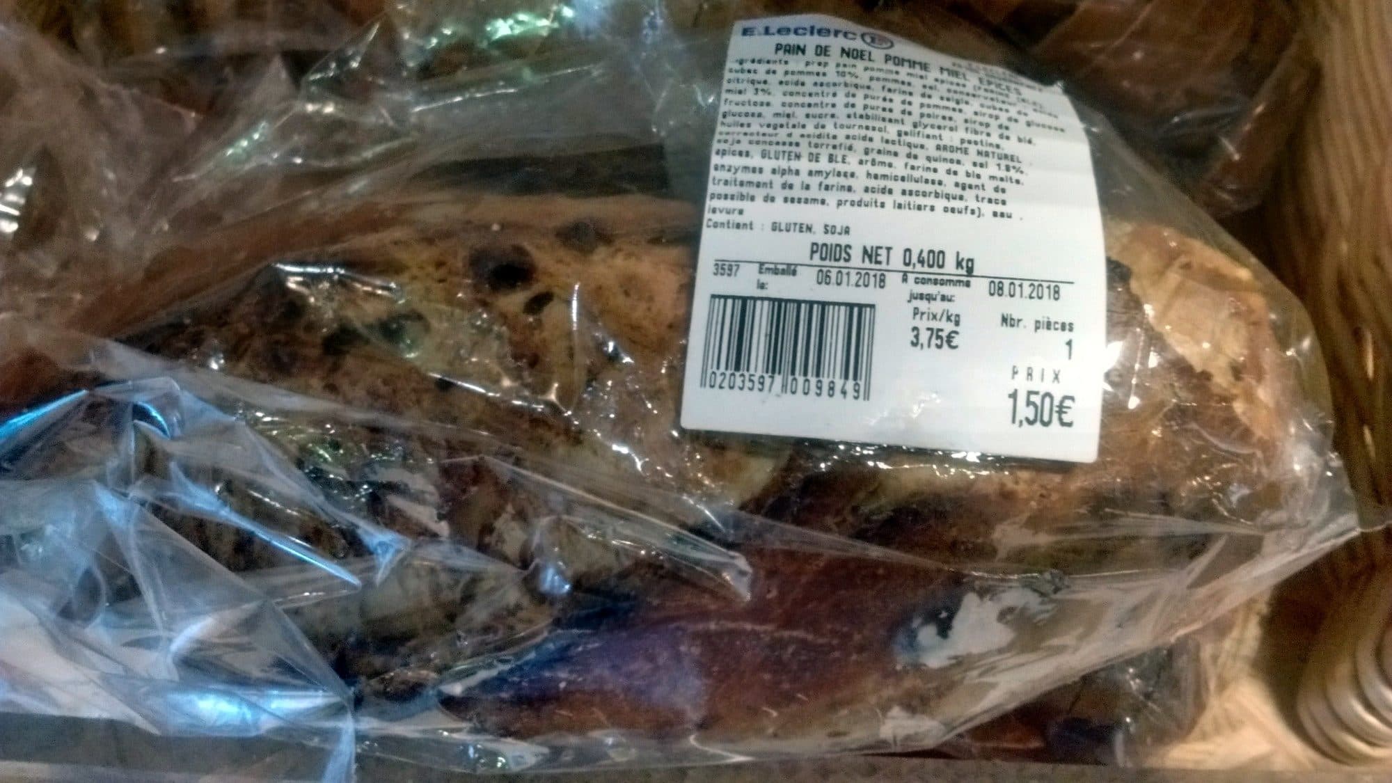 Leclerc Pain de Noël Pommes Miel Épices packshot