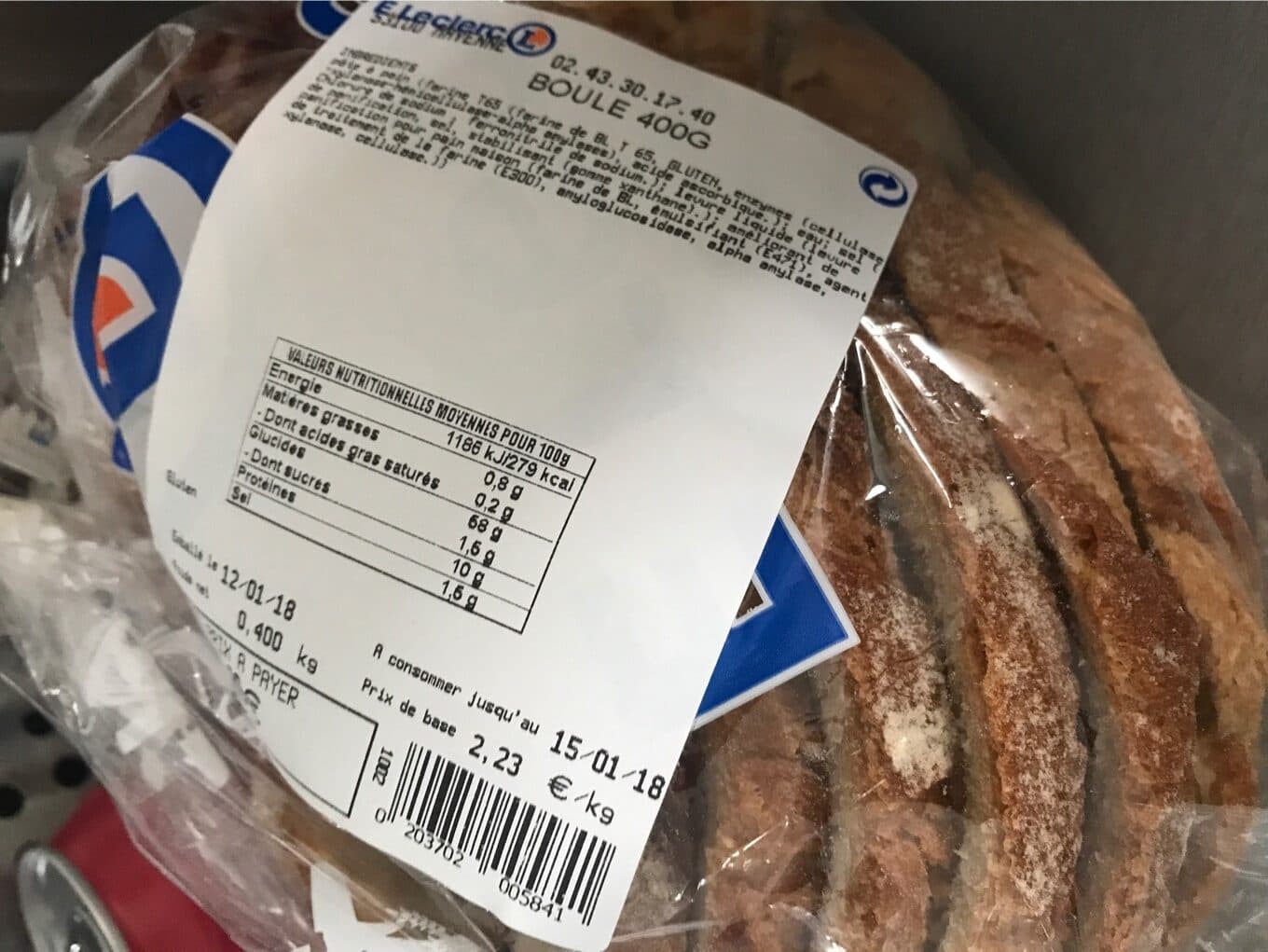 Leclerc Pain boule packshot