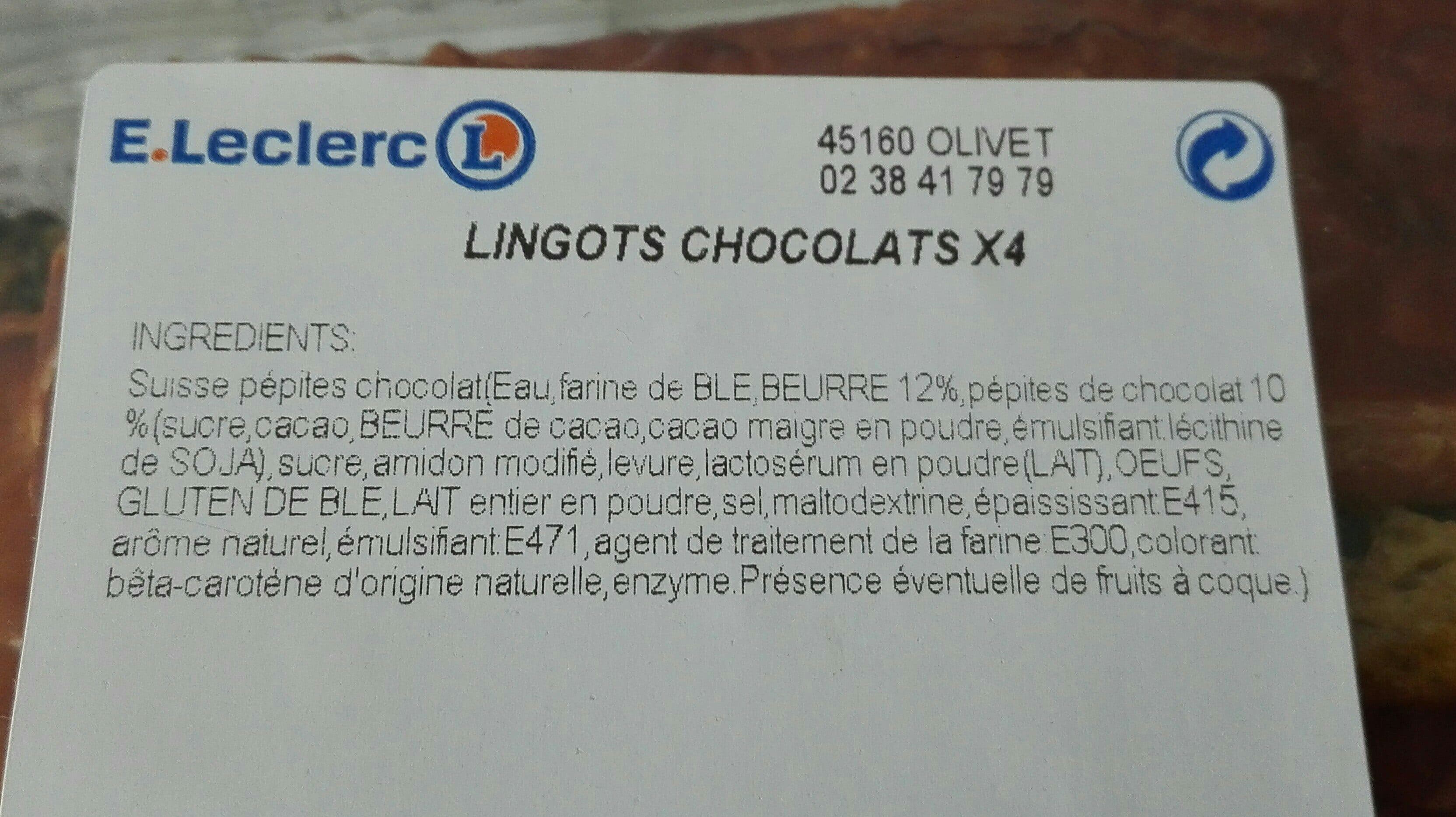 Leclerc Lingots chocolats packshot