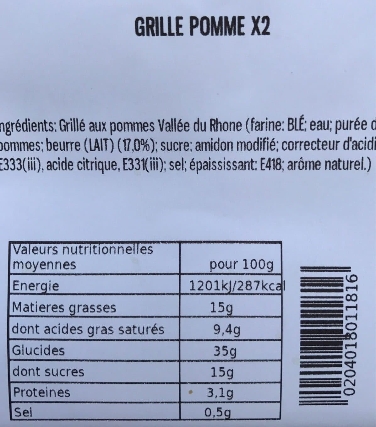 Leclerc Grillé aux pommes packshot