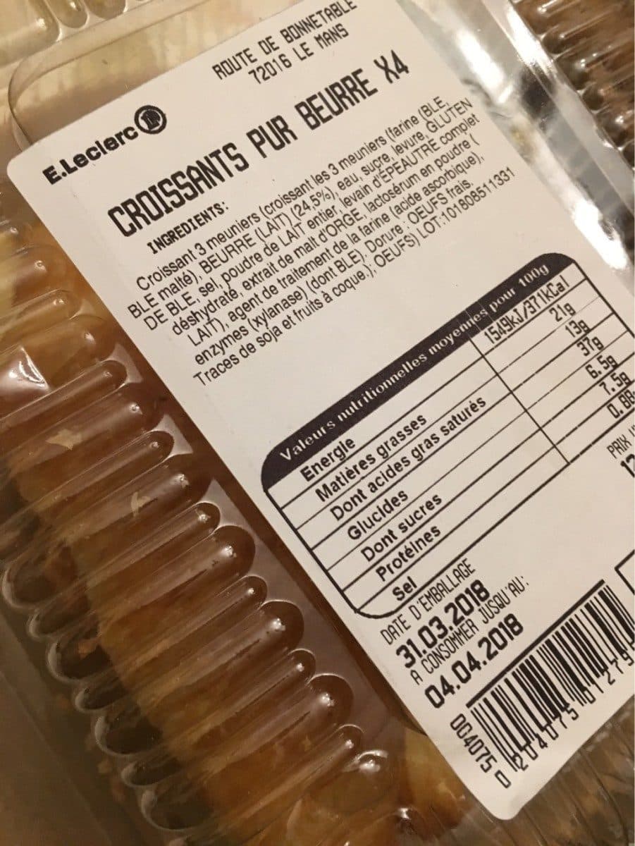 Open Food Facts Croissants pur beurre packshot
