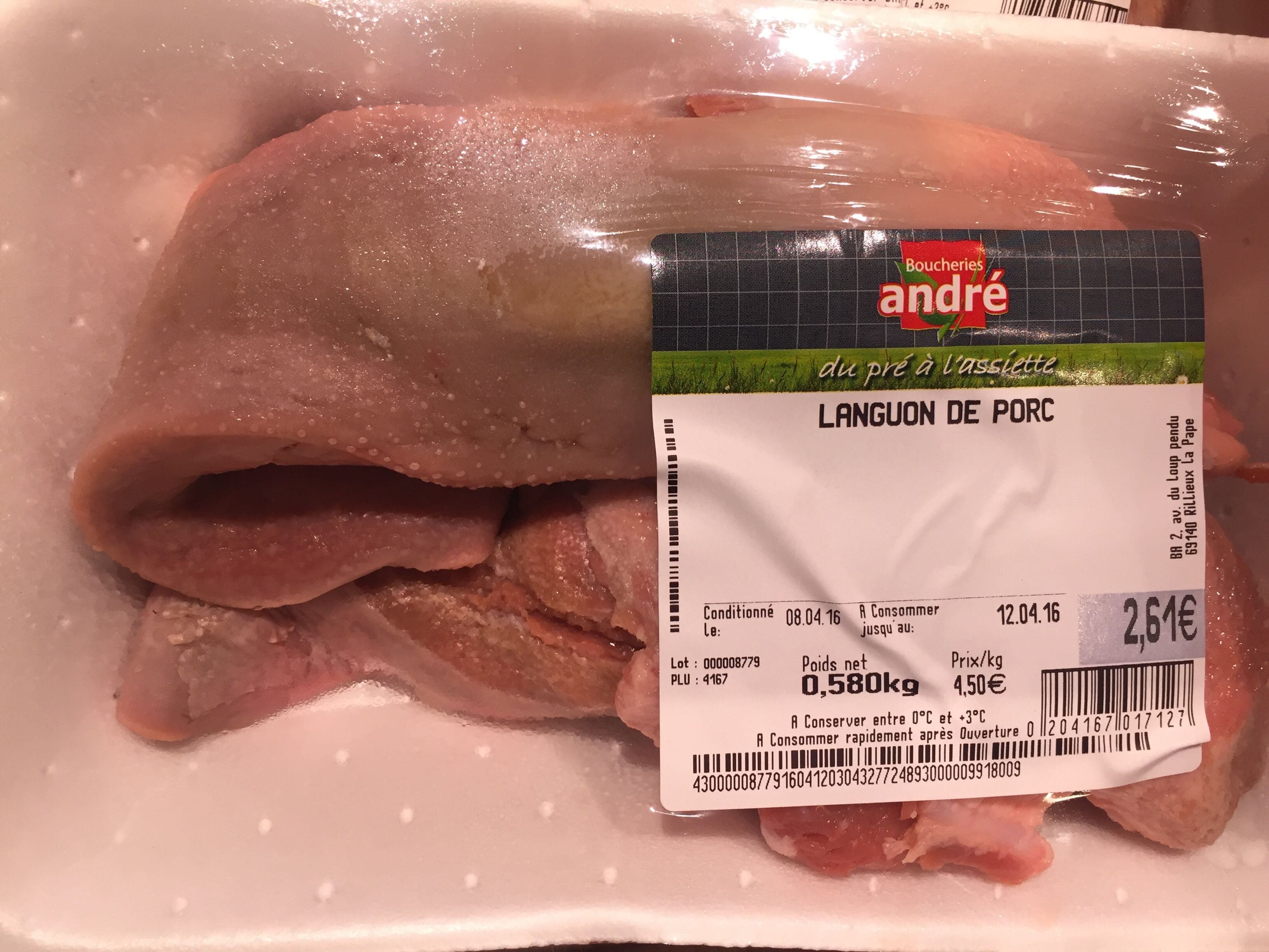 Boucheries André Languon de porc packshot