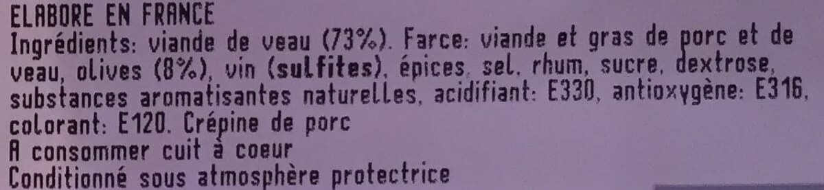 Boucheries André Roti de veau farci aux olives packshot