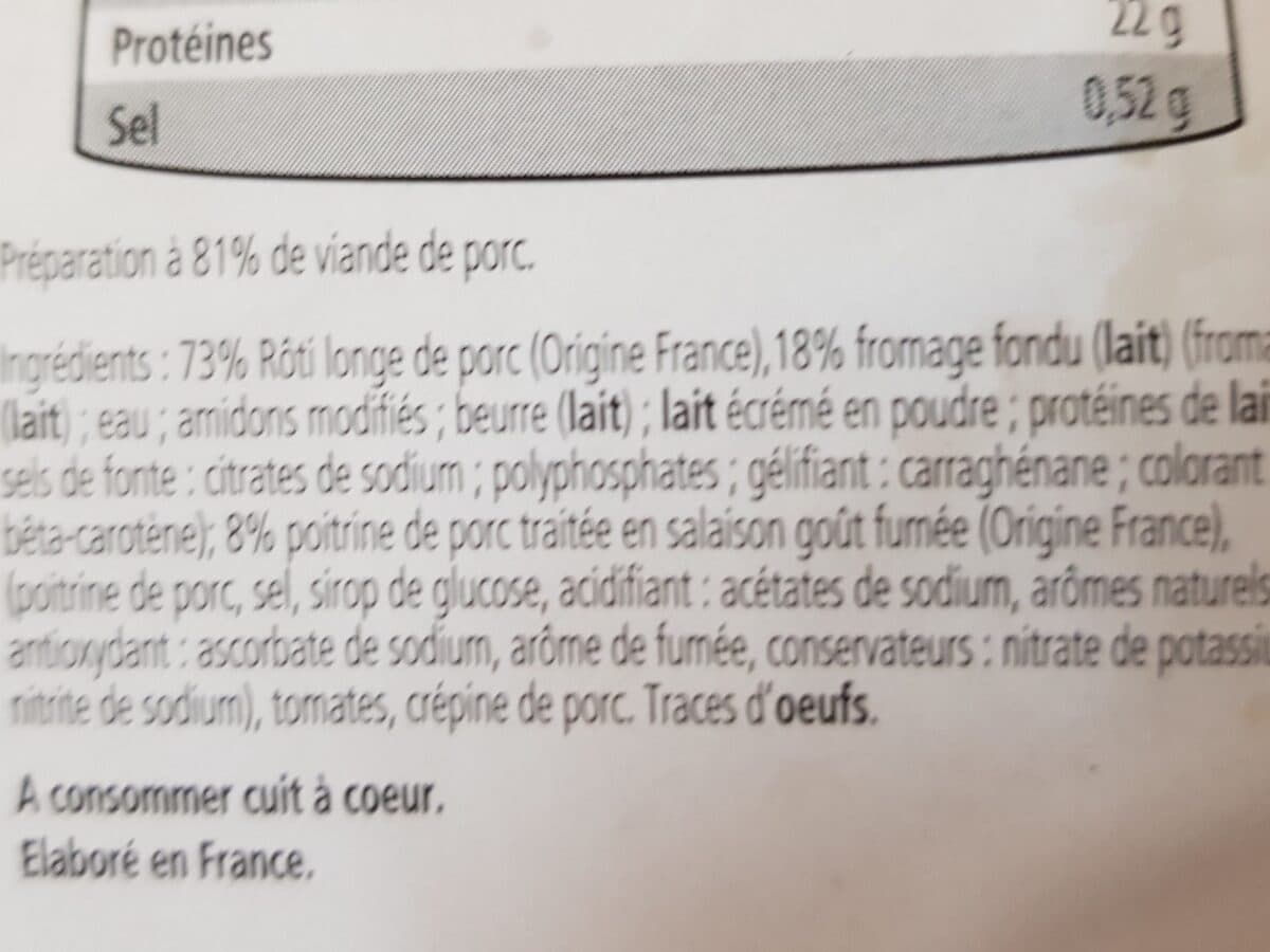 Open Food Facts Rôti de porc façon Orloff et tomates packshot