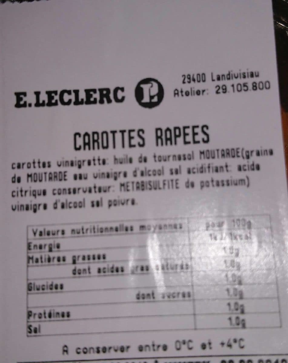 Open Food Facts Carottes râpées packshot