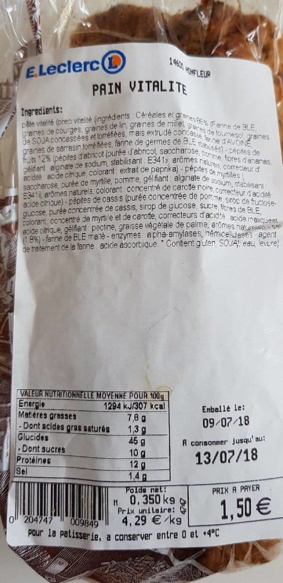 Open Food Facts Pain vitalité packshot