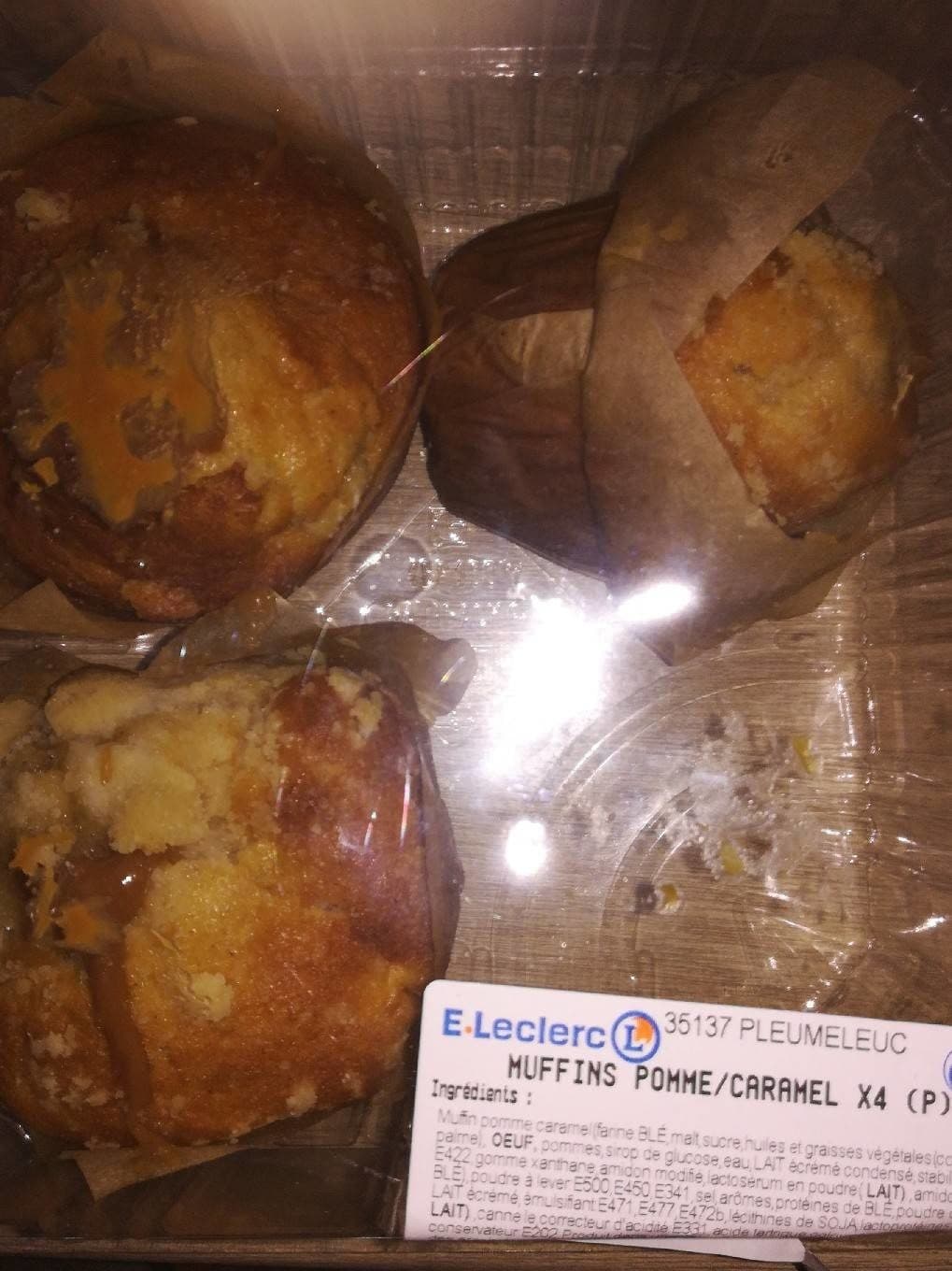 Leclerc Muffins pommes caramel packshot