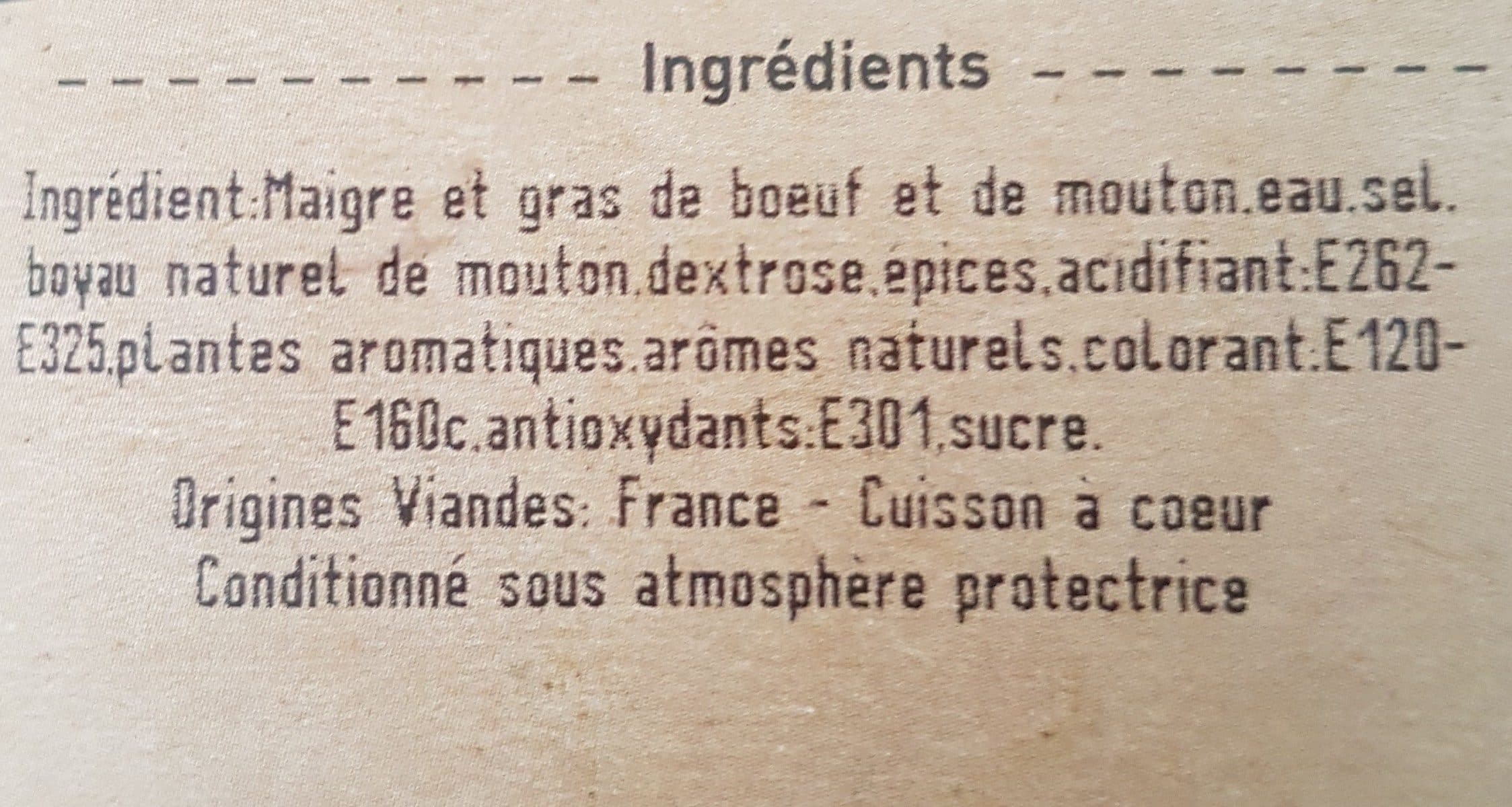 Open Food Facts Merguez packshot