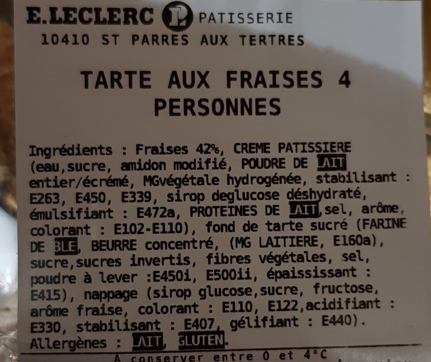 Open Food Facts Tarte aux Fraises packshot