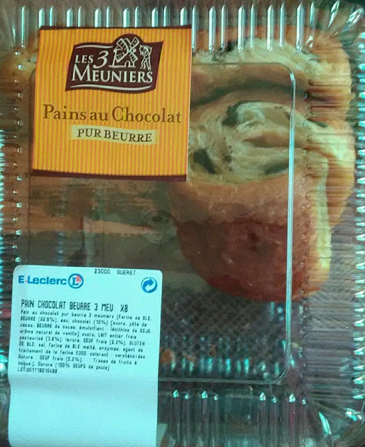 Les 3 Meuniers Pains au chocolat pur beurre packshot