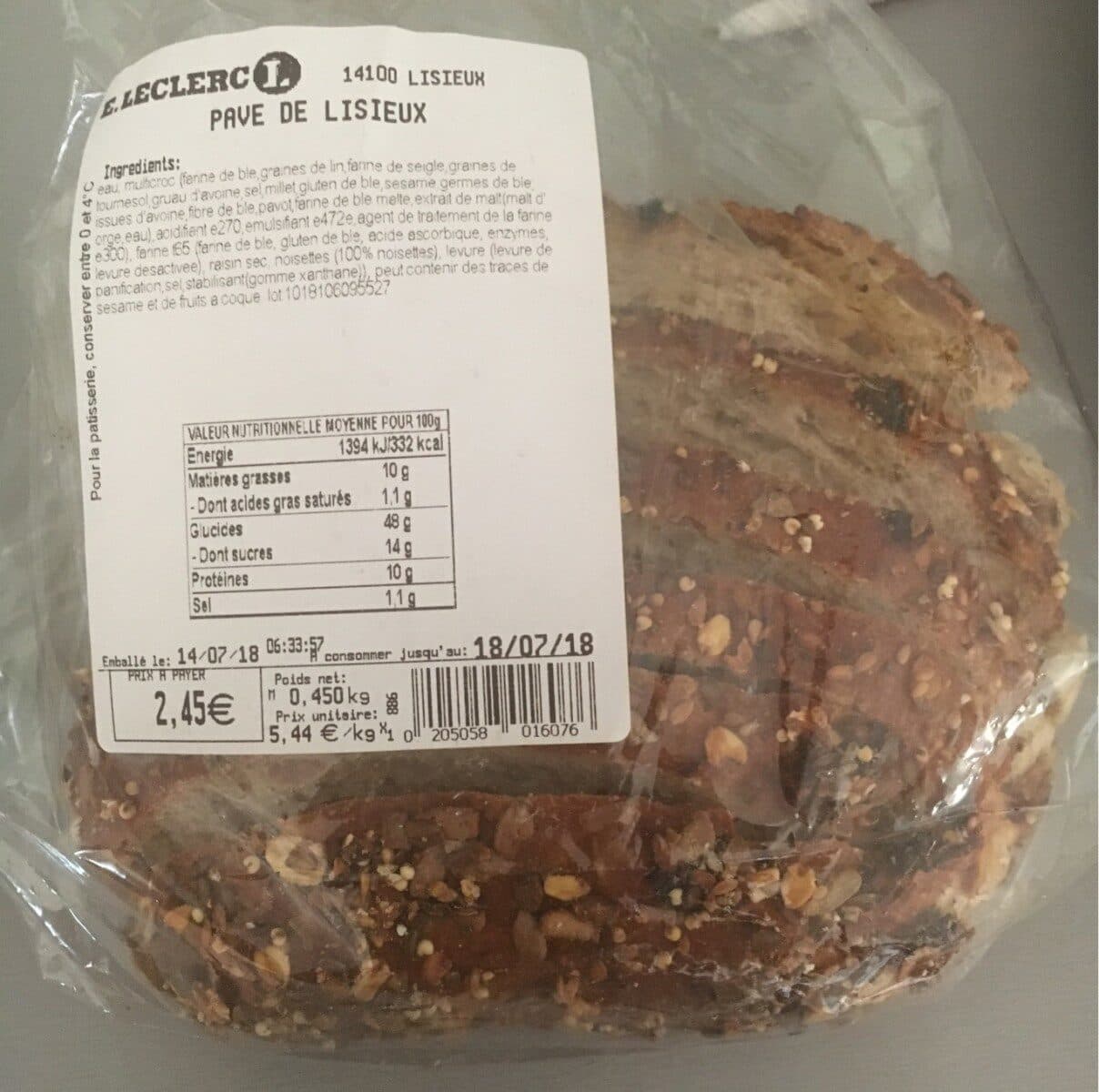 Open Food Facts Pave de lisieux packshot