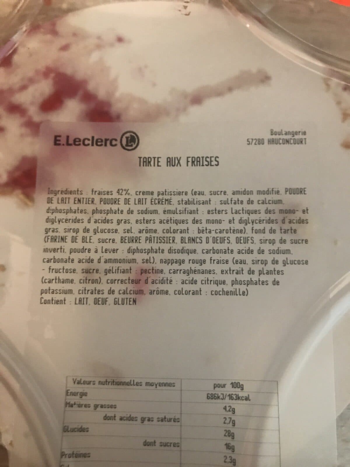 Open Food Facts Tarte au fraise packshot