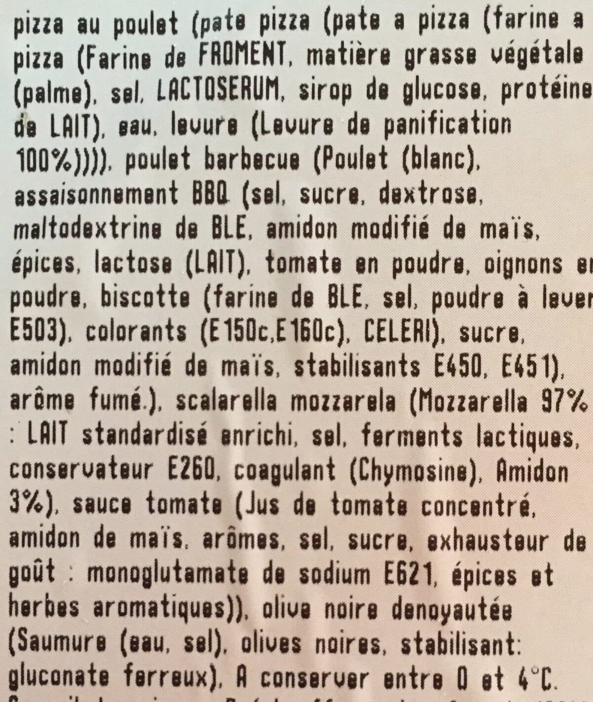 Open Food Facts Pizza au Poulet packshot
