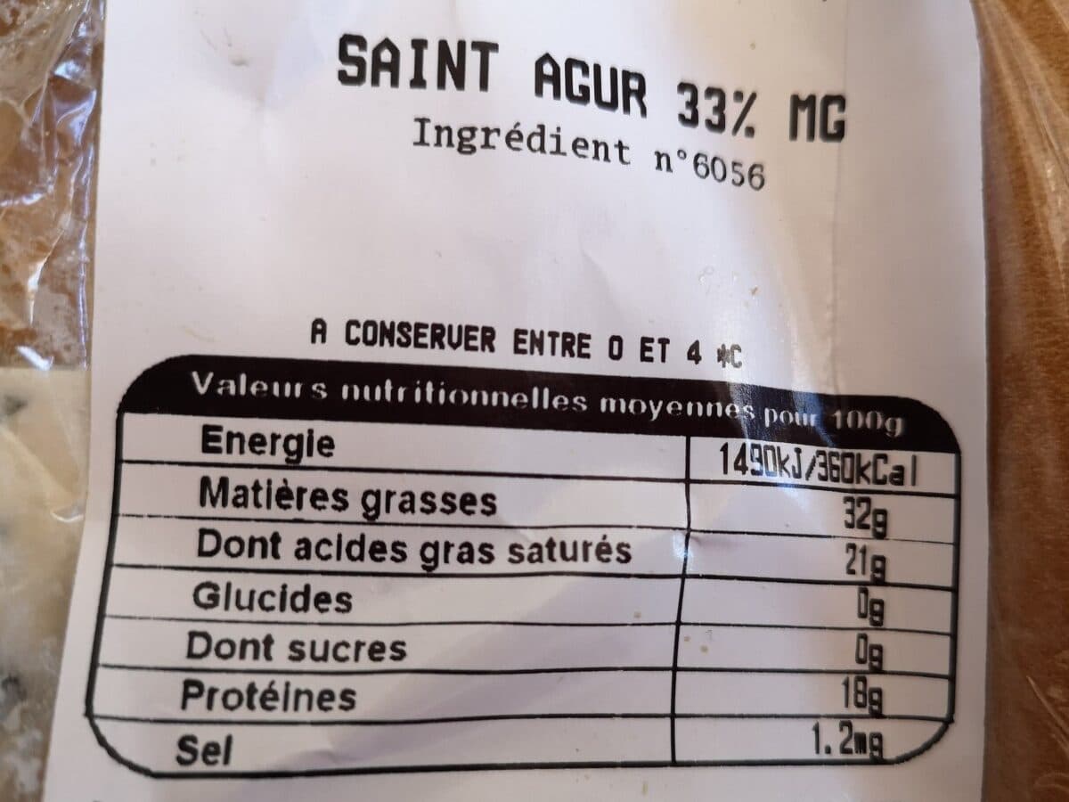 Open Food Facts Saint Agur 33% packshot