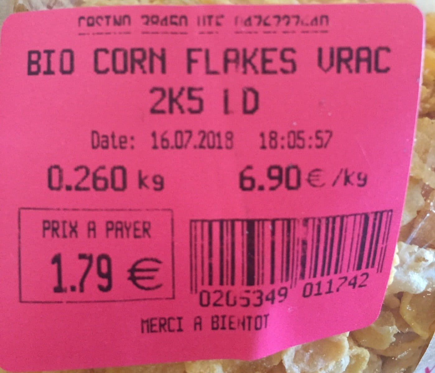Open Food Facts Corn flaks vrac packshot