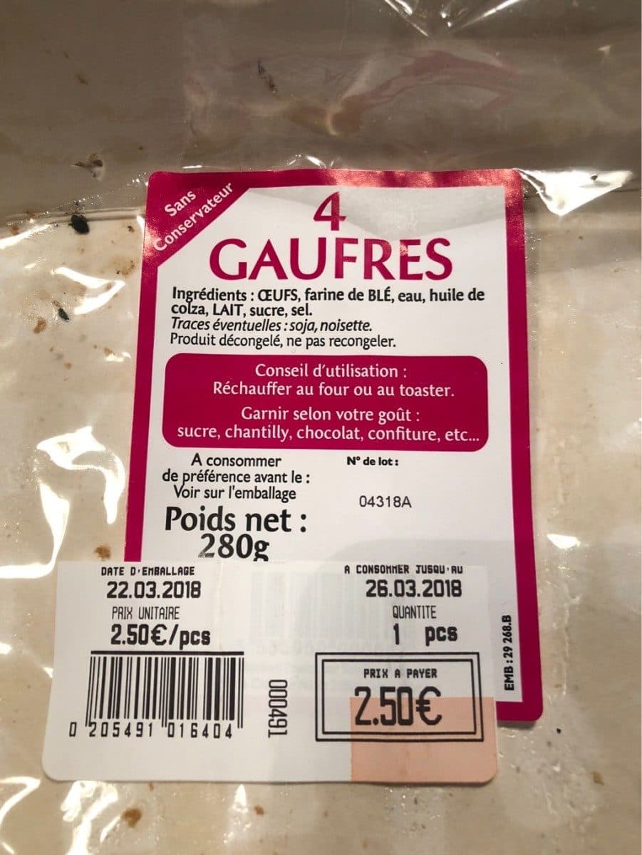 Open Food Facts 4 Gaufres packshot