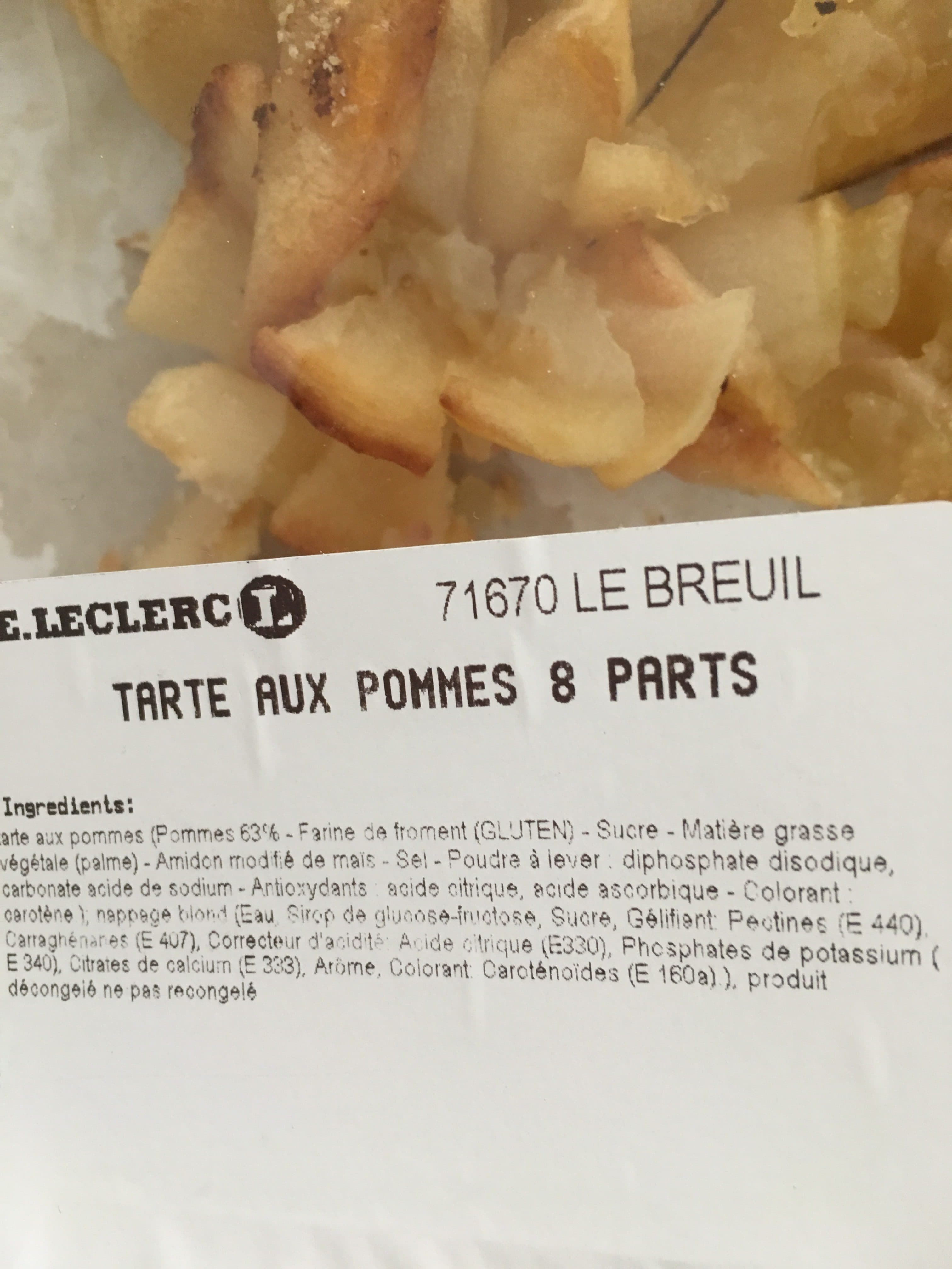 Leclerc Tarte aux pommes packshot