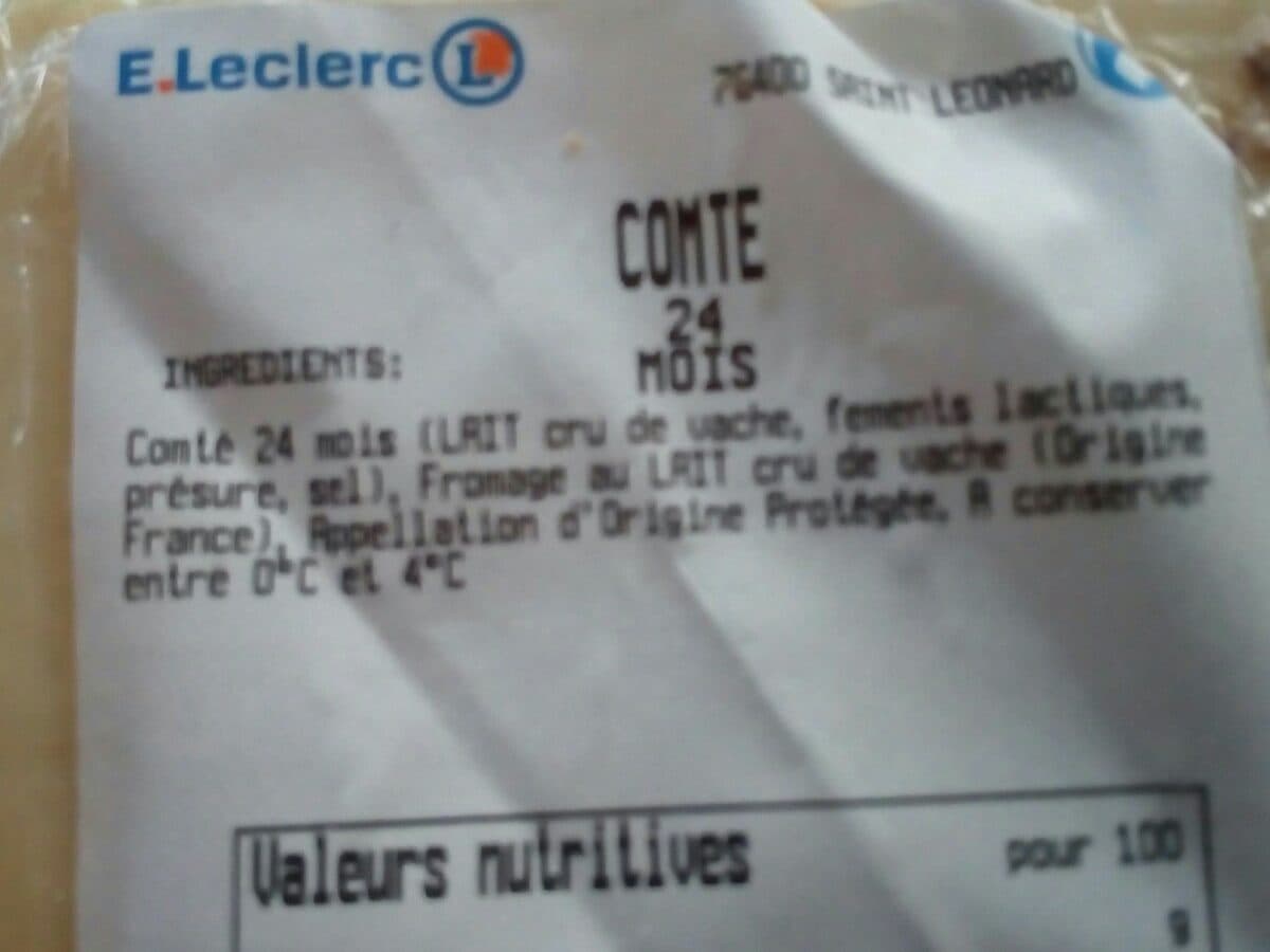 Open Food Facts Comte 24 mois packshot