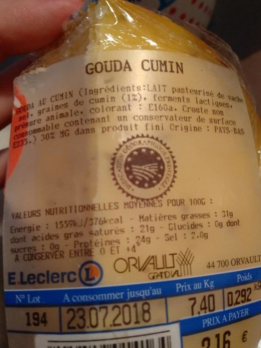 E.Leclerc Gouda cumin packshot
