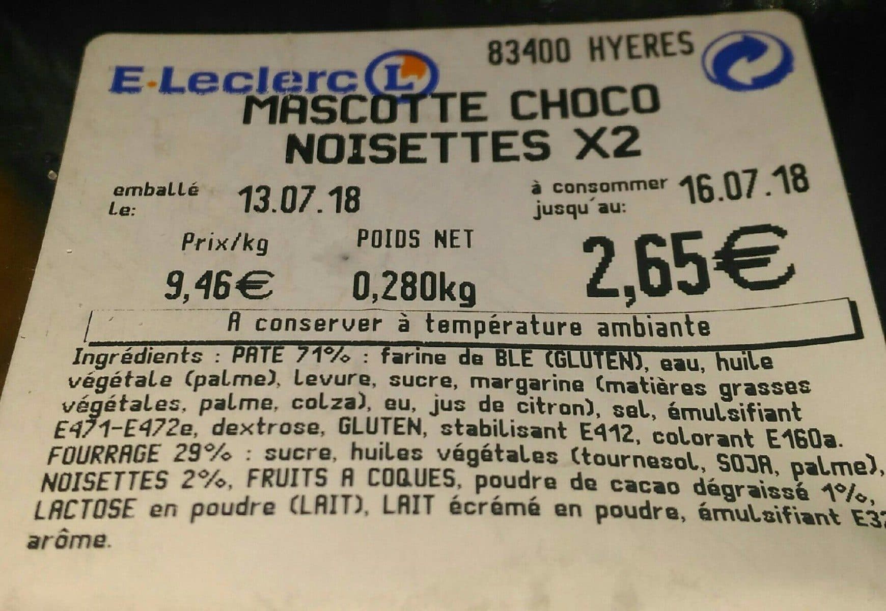 Open Food Facts Mascotte parfum chocolat-noisettes 140 g packshot