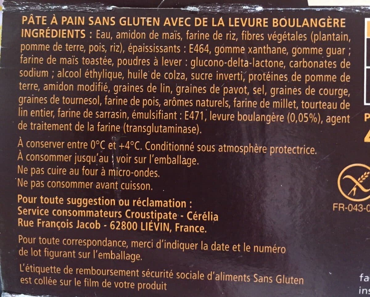 Open Food Facts Pate a pain sans gluten packshot