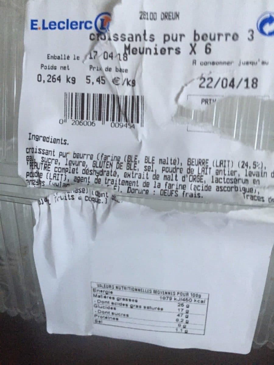 leclerc Croissant pur beurre packshot