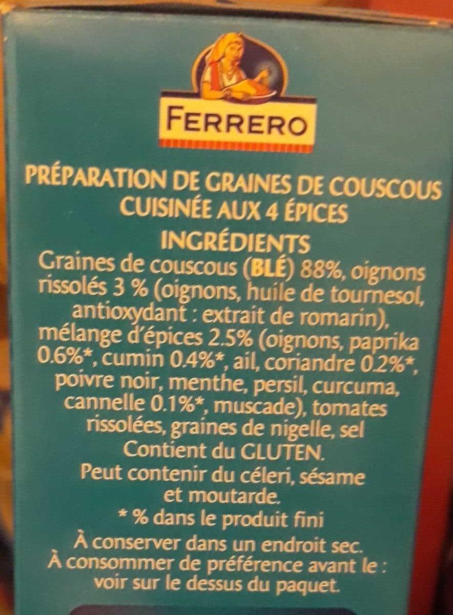 Open Food Facts Couscous aux 4 épices packshot