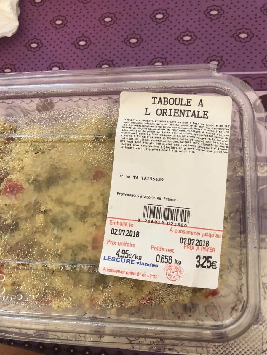 Open Food Facts Taboulé a l'orientale packshot