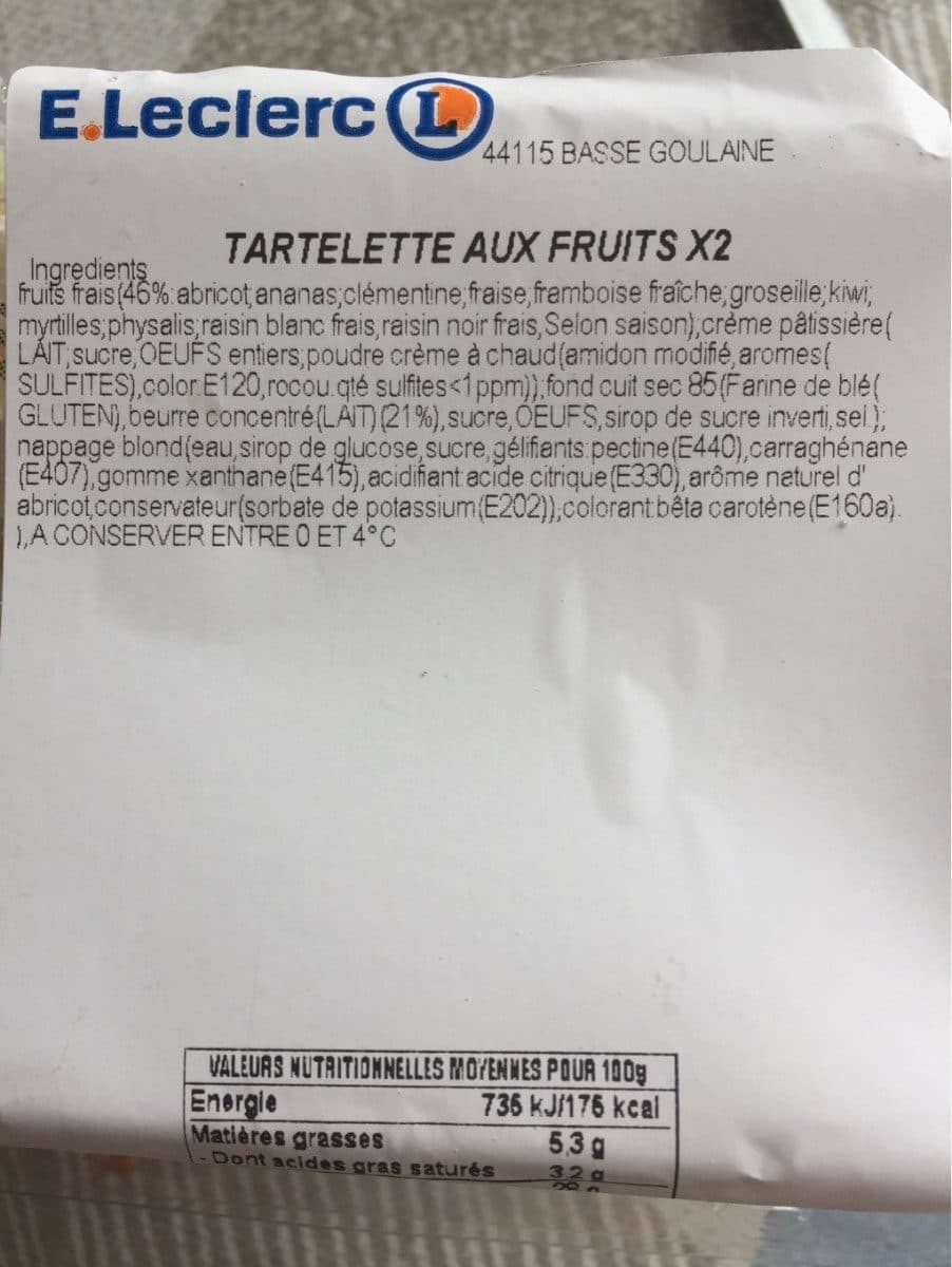 E.Leclerc Tartelette aux fruits packshot