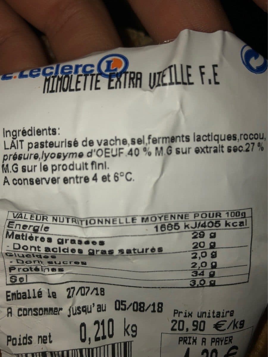 Open Food Facts Mimolette extra vieille F.E packshot